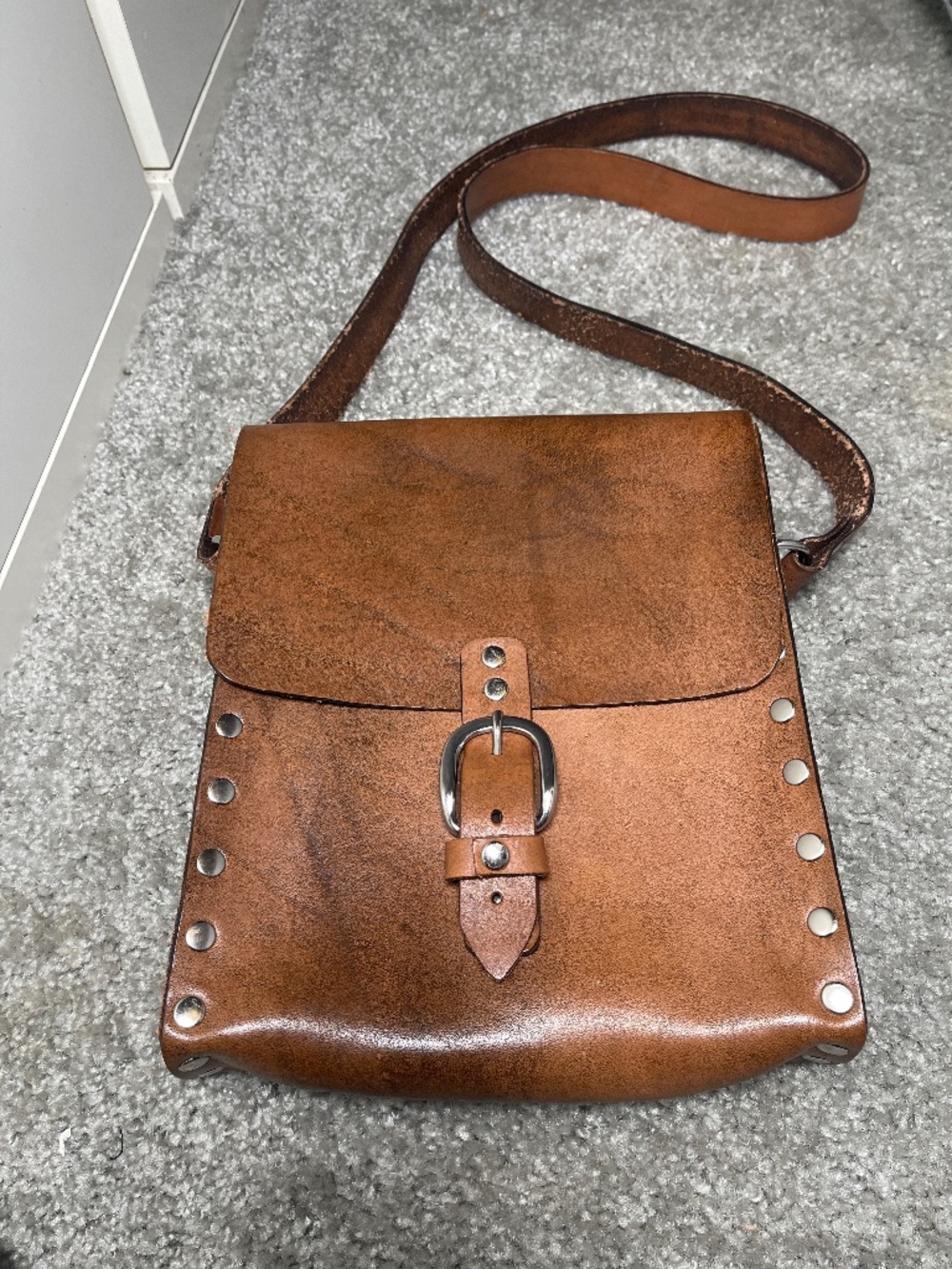 Handmade brown leather purse